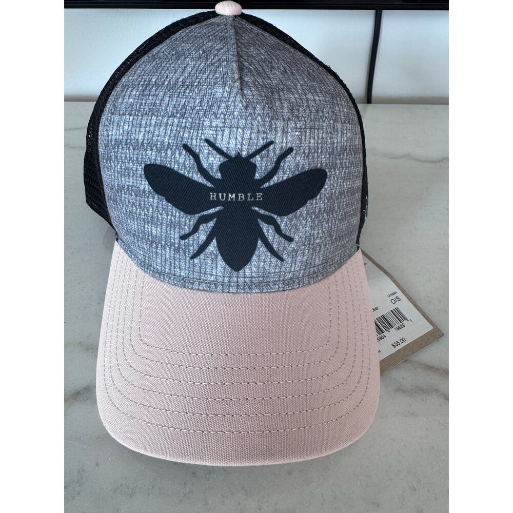 prAna Journeyman Trucker Hat Humble Bee Pink Brim NEW One Size